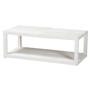 Baxton Studio Bali Oaklynn Natural Grasscloth Console Table — Two-Tier Coastal Minimalist Entryway Table With Open Frame 49.60" W x 23.60" D x 17.70" H FBS203-S347 White-Coffee Table