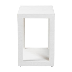 Baxton Studio Bali Oaklynn Natural Grasscloth Console Table — Two-Tier Coastal Minimalist Entryway Table With Open Frame 23.60" W x 15.00" D x 22.40" H FBS205-S347 White-End Table