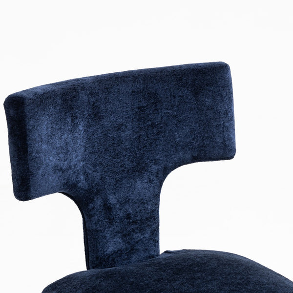 English Elm Mid Mid Century Modern Dining Chairs Set of 2 Upholstered Linen Accent Chairs with Solid Wood Frame, Ergonomic Support and Nailhead Trim Blue W794P335668