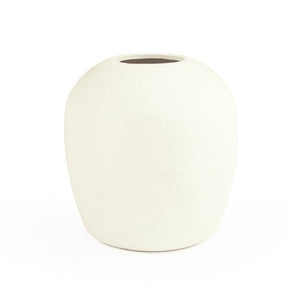 Zentique Matte White Vase — Minimalist Terracotta Accent with Smooth Matte Finish for Modern Sculptural Styling W11.5 x H11.5 x D11.5 14665S A584A