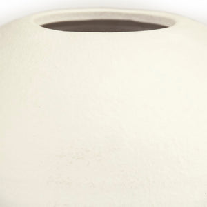 Zentique Matte White Vase — Minimalist Terracotta Accent with Smooth Matte Finish for Modern Sculptural Styling W11.5 x H11.5 x D11.5 14665S A584A