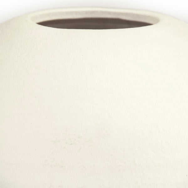 Zentique Matte White Vase — Minimalist Terracotta Accent with Smooth Matte Finish for Modern Sculptural Styling W11.5 x H11.5 x D11.5 14665S A584A
