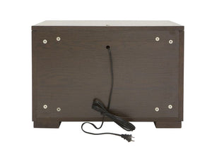 VIG Furniture Ceres Brown Oak Nightstand With Led Lighted Cubby, 2 Smooth-Glide Drawers, No Assembly Required VGWCCG05-WNG