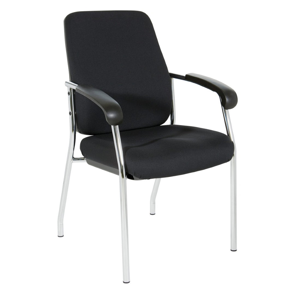 OSP Home Furnishings Padded Visitor Chair with Lumbar Support and Chrome Frame for Modern Office Reception 83750C-30