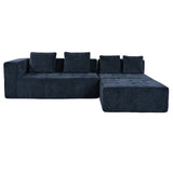 English Elm Modern Large Removable Modular Sofa, 3-Piece Set With Free Combination, Includes 4 Cushions, Ideal For Living Room, Bedroom, Apartment