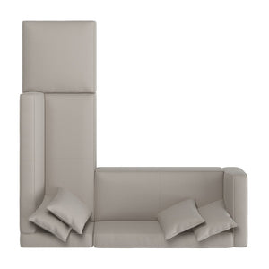 English Elm Marston Corduroy L-shape Sectional Sofa Deep Seating Six Seat Modern Living Room Gray B127S00001