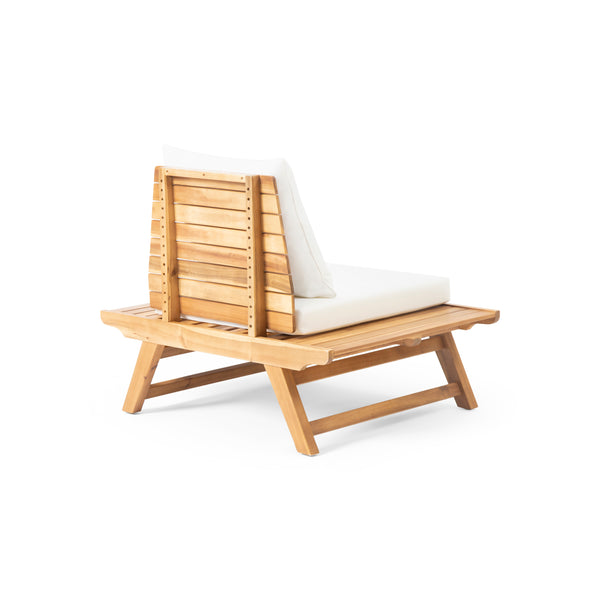 English Elm Christopher Knight Home® - SEDONA Acacia Wood Slatted Club Chair with Wide Seats, Water-Resistant Cushions for Patio Comfort Teak 40.25 L x 32 W x 10.75 H 63744.00WHI