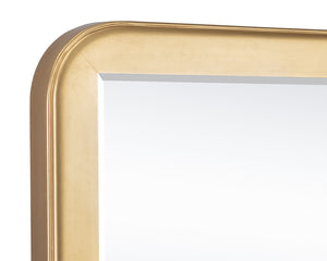 Sunpan Topanga Wall Mirror - Luxurious Gold Foil Wood Frame with Beveled Edge, Perfect for Home Decor!