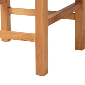 Baxton Studio Bali Pava Woven Seagrass Counter Stool – Solid Mahogany Frame, Removable Cushion, Coastal Boho Appeal MD-39882-Honey Wooden-Cushion-CS