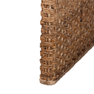 Baxton Studio Bali & Pari Alda Seagrass Handwoven Bohemian Coffee Table with Waterfall Acacia Frame Alda-Light Honey Rattan-Coffee Table