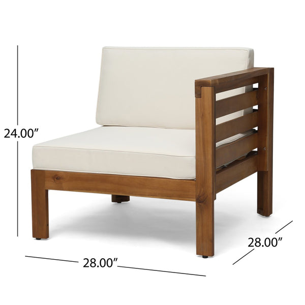 English Elm Cambridge Acacia Wood Outdoor L Shaped Sectional Sofa Set with Teak Finish Patio 63705.00BGE