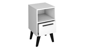 Manhattan Comfort Amsterdam Mid-Century Modern Nightstand White 146AMC205