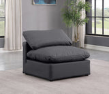 Indulge Black Vegan Leather Armless Chair 146Black-Armless Meridian Furniture