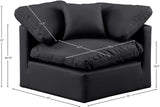 Indulge Black Vegan Leather Corner Chair 146Black-Corner Meridian Furniture