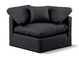 Indulge Black Vegan Leather Corner Chair 146Black-Corner Meridian Furniture