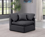 Indulge Black Vegan Leather Corner Chair 146Black-Corner Meridian Furniture