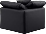 Indulge Black Vegan Leather Corner Chair 146Black-Corner Meridian Furniture