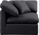 Indulge Black Vegan Leather Corner Chair 146Black-Corner Meridian Furniture