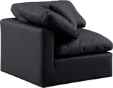 Indulge Black Vegan Leather Corner Chair 146Black-Corner Meridian Furniture