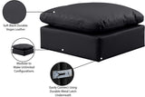 Indulge Black Vegan Leather Ottoman 146Black-Ott Meridian Furniture