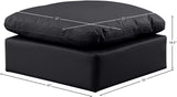 Indulge Black Vegan Leather Ottoman 146Black-Ott Meridian Furniture