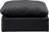 Indulge Black Vegan Leather Ottoman 146Black-Ott Meridian Furniture