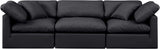 Indulge Black Vegan Leather Modular Sofa 146Black-S105 Meridian Furniture