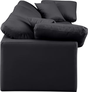 Indulge Black Vegan Leather Modular Sofa 146Black-S105 Meridian Furniture