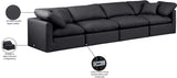 Indulge Black Vegan Leather Modular Sofa 146Black-S140 Meridian Furniture