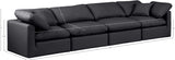 Indulge Black Vegan Leather Modular Sofa 146Black-S140 Meridian Furniture