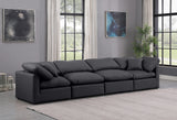 Indulge Black Vegan Leather Modular Sofa 146Black-S140 Meridian Furniture