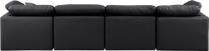 Indulge Black Vegan Leather Modular Sofa 146Black-S140 Meridian Furniture
