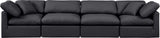 Indulge Black Vegan Leather Modular Sofa 146Black-S140 Meridian Furniture