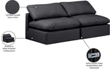 Indulge Black Vegan Leather Modular Sofa 146Black-S2 Meridian Furniture