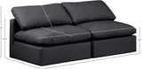 Indulge Black Vegan Leather Modular Sofa 146Black-S2 Meridian Furniture