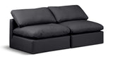 Indulge Black Vegan Leather Modular Sofa 146Black-S2 Meridian Furniture