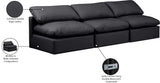 Indulge Black Vegan Leather Modular Sofa 146Black-S3 Meridian Furniture