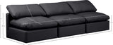 Indulge Black Vegan Leather Modular Sofa 146Black-S3 Meridian Furniture