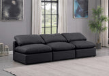 Indulge Black Vegan Leather Modular Sofa 146Black-S3 Meridian Furniture