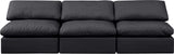 Indulge Black Vegan Leather Modular Sofa 146Black-S3 Meridian Furniture