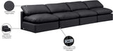 Indulge Black Vegan Leather Modular Sofa 146Black-S4 Meridian Furniture