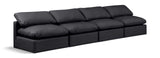 Indulge Black Vegan Leather Modular Sofa 146Black-S4 Meridian Furniture