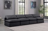 Indulge Black Vegan Leather Modular Sofa 146Black-S4 Meridian Furniture