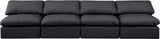 Indulge Black Vegan Leather Modular Sofa 146Black-S4 Meridian Furniture