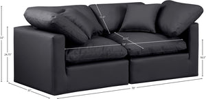 Indulge Black Vegan Leather Modular Sofa 146Black-S70 Meridian Furniture