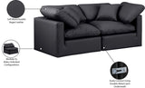 Indulge Black Vegan Leather Modular Sofa 146Black-S70 Meridian Furniture