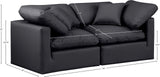 Indulge Black Vegan Leather Modular Sofa 146Black-S70 Meridian Furniture