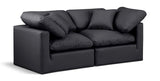 Indulge Black Vegan Leather Modular Sofa 146Black-S70 Meridian Furniture