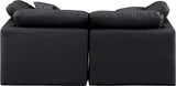 Indulge Black Vegan Leather Modular Sofa 146Black-S70 Meridian Furniture