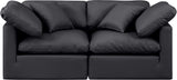 Indulge Black Vegan Leather Modular Sofa 146Black-S70 Meridian Furniture